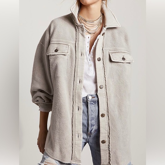 Free People Jackets & Blazers - Free People Ruby Jacket Color Stone - Size Small